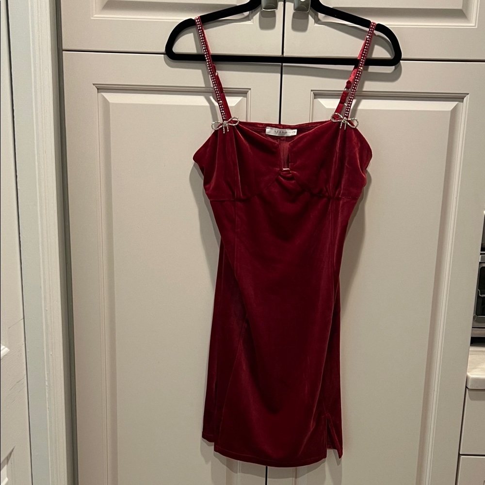 LUSH cherry 🍒 Red Velvet Mini Dress size L